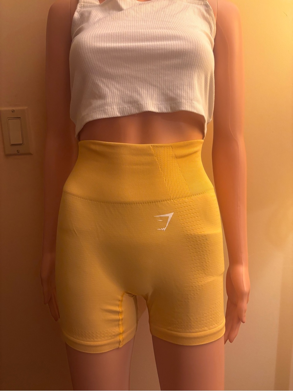 Gymshark Seamless High-Waist Yellow Bike Shorts
